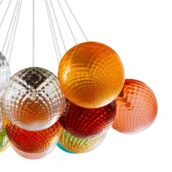 Lampadario in vetro Balloton multicolore a 13 luci
