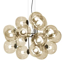 Lampadario in vetro champagne a diciotto luci Jasmine