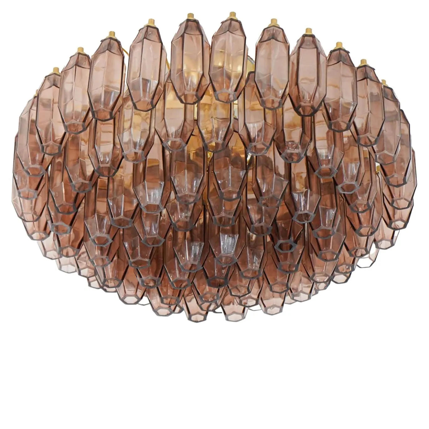 Lampadario in vetro compatto Prismatico 91 Elementi Ametista