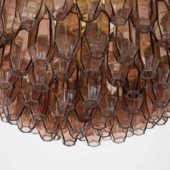 Lampadario in vetro compatto Prismatico 91 Elementi Ametista