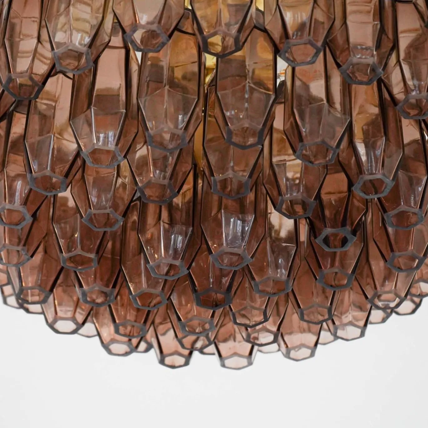 Lampadario in vetro compatto Prismatico 91 Elementi Ametista