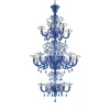 Lampadario in vetro di Murano blu chiaro
