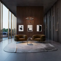 Lampadario in vetro fumé Fontaine di Giorgio Biscaro