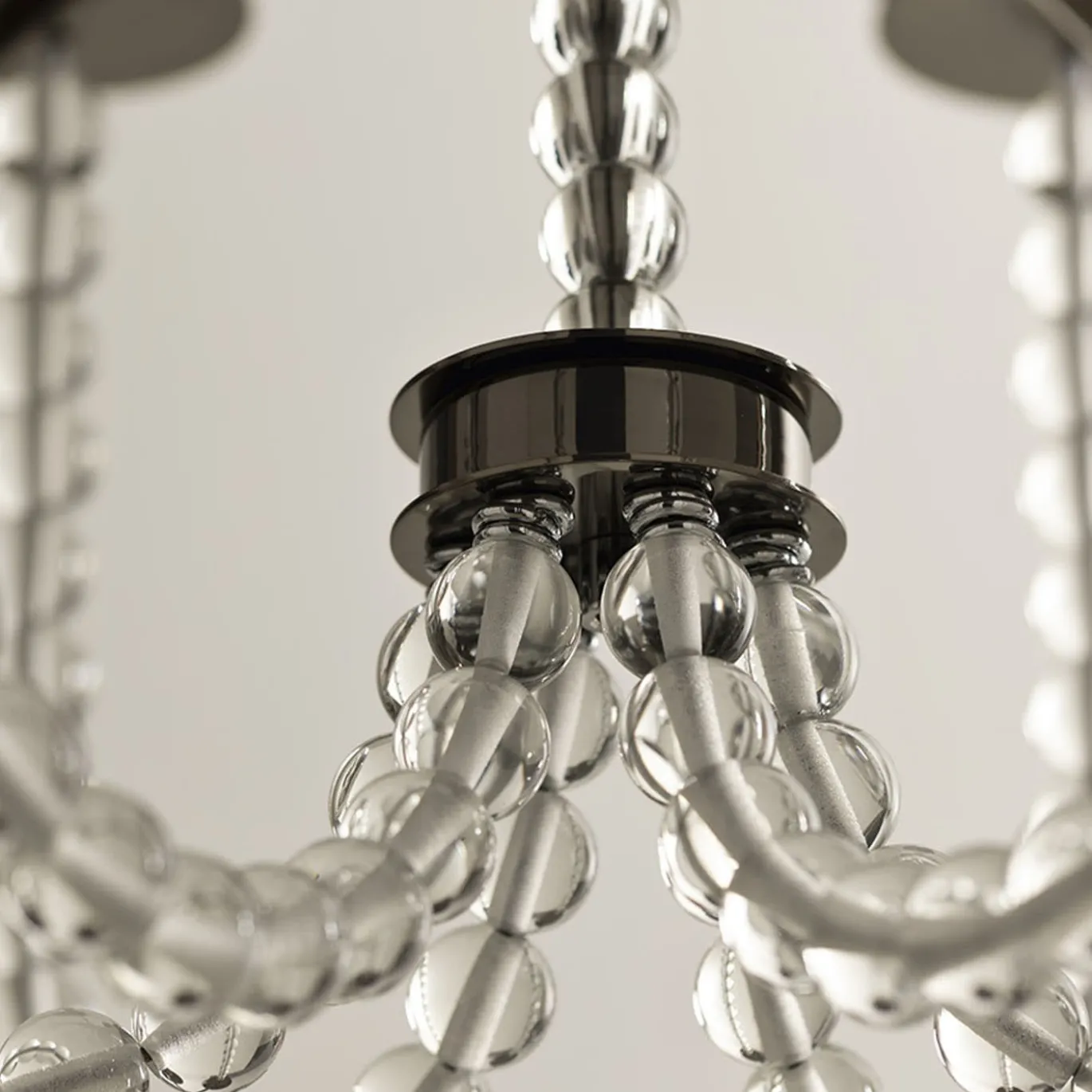 Lampadario in vetro fumé Fontaine di Giorgio Biscaro