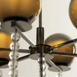 Lampadario in vetro fumé Fontaine di Giorgio Biscaro