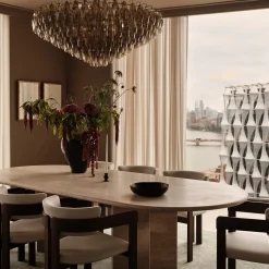 Lampadario in vetro geometrico fumé marrone
