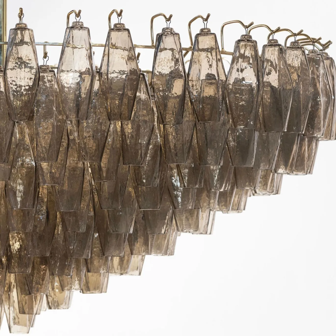 Lampadario in vetro geometrico fumé marrone