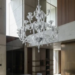 Lampadario in vetro grande Tosca