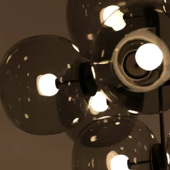 Lampadario in vetro grigio chiaro Jasmine a dodici luci