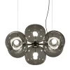 Lampadario in vetro grigio scuro Jasmine a sei luci