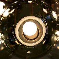 Lampadario in vetro grigio scuro Jasmine diciotto luci