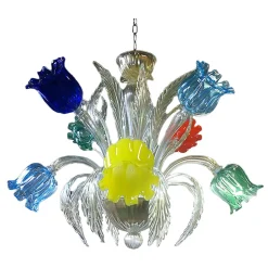 Lampadario in vetro multicolore Musa