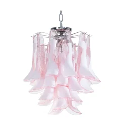 Lampadario in vetro rosa Artemide