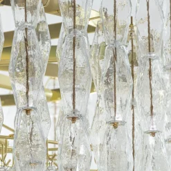 Lampadario in vetro trasparente Poliedri Cristallo