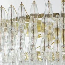 Lampadario in vetro trasparente Poliedri Cristallo