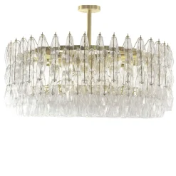 Lampadario in vetro trasparente Poliedri Cristallo