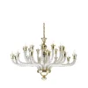 Lampadario in vetro veneziano bianco e oro