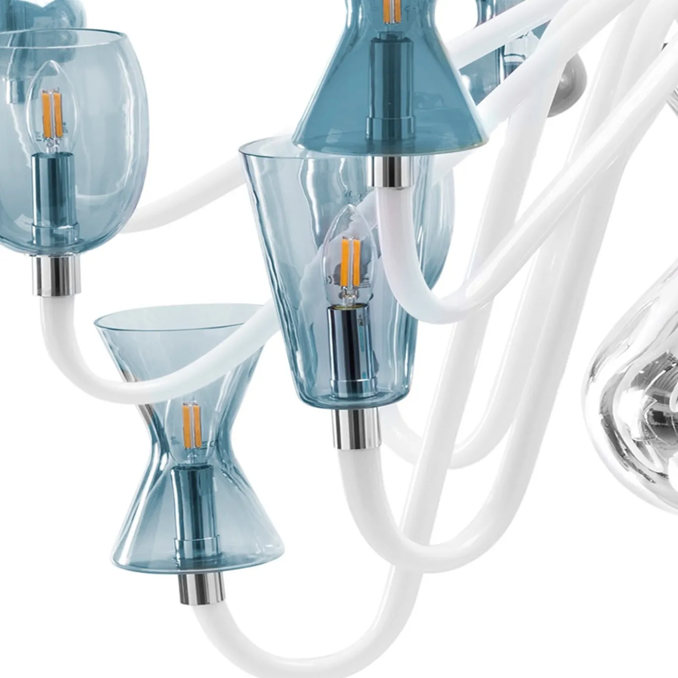 Lampadario K1 a 16 luci blu di Karim Radshid