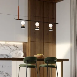 Lampadario Lineare Bozu S3 LN con Sfere in Vetro