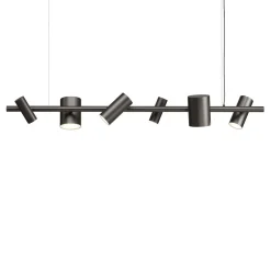 Lampadario lineare in metallo nero CanCan