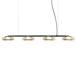 Lampadario lineare in vetro di champagne a quattro luci da lounge