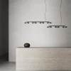 Lampadario lineare in vetro grigio scuro con tre luci Lounge