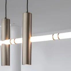 Lampadario Lineare Luxor in Acciaio Inossidabile con Cinque Luci