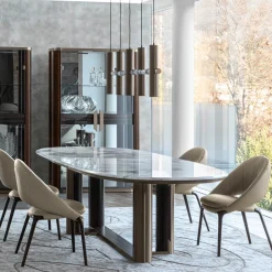 Lampadario Lineare Luxor in Acciaio Inossidabile con Cinque Luci