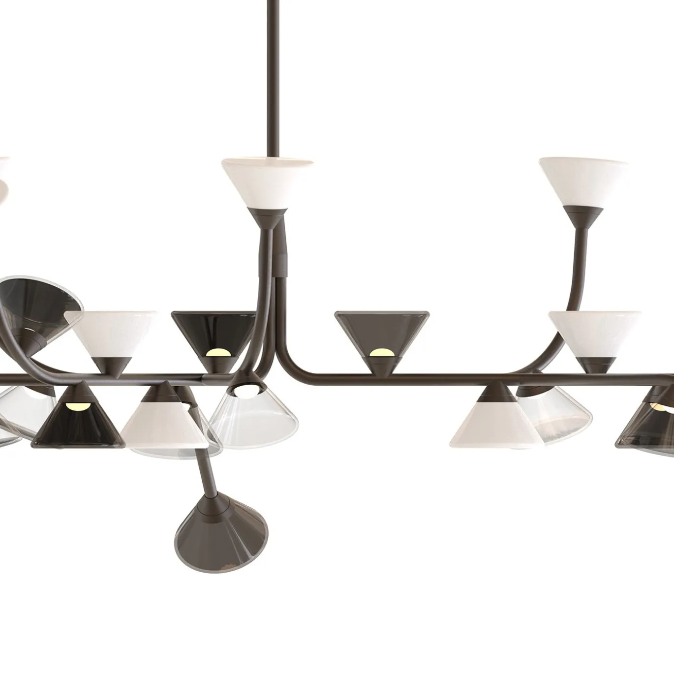 Lampadario Linfa Asimmetrico Medio Nero