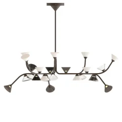 Lampadario Linfa Asimmetrico Medio Nero