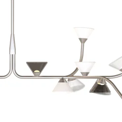 Lampadario Linfa Simmetrico Lungo Argento