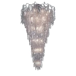 Lampadario lungo in argento Stardust