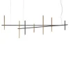 Lampadario Miu in corten brunito e oro anticato