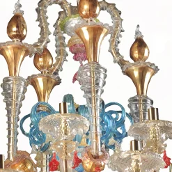 Lampadario multicolore in stile Rezzonico
