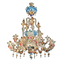 Lampadario multicolore in stile Rezzonico