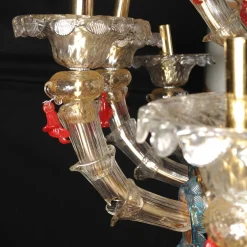Lampadario multicolore in stile Rezzonico
