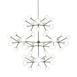 Lampadario Nabila a 48 luci in vetro trasparente di Corrado Dotti