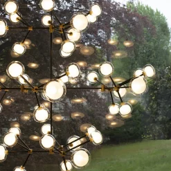 Lampadario Nabila a 48 luci in vetro trasparente di Corrado Dotti