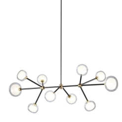 Lampadario Nabila a 10 luci in vetro trasparente di Corrado Dotti