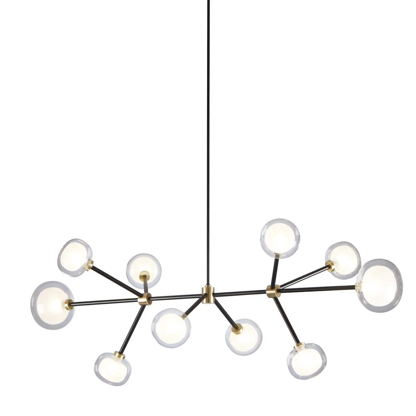Lampadario Nabila a 10 luci in vetro trasparente di Corrado Dotti