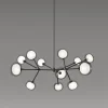 Lampadario Nabila a 12 luci in vetro fumé di Corrado Dotti