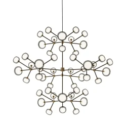 Lampadario Nabila a 48 luci in vetro fumè di Corrado Dotti