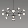 Lampadario Nabila a 16 luci in vetro fumé di Corrado Dotti