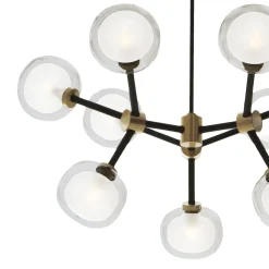 Lampadario Nabila a 9 luci in vetro trasparente di Corrado Dotti