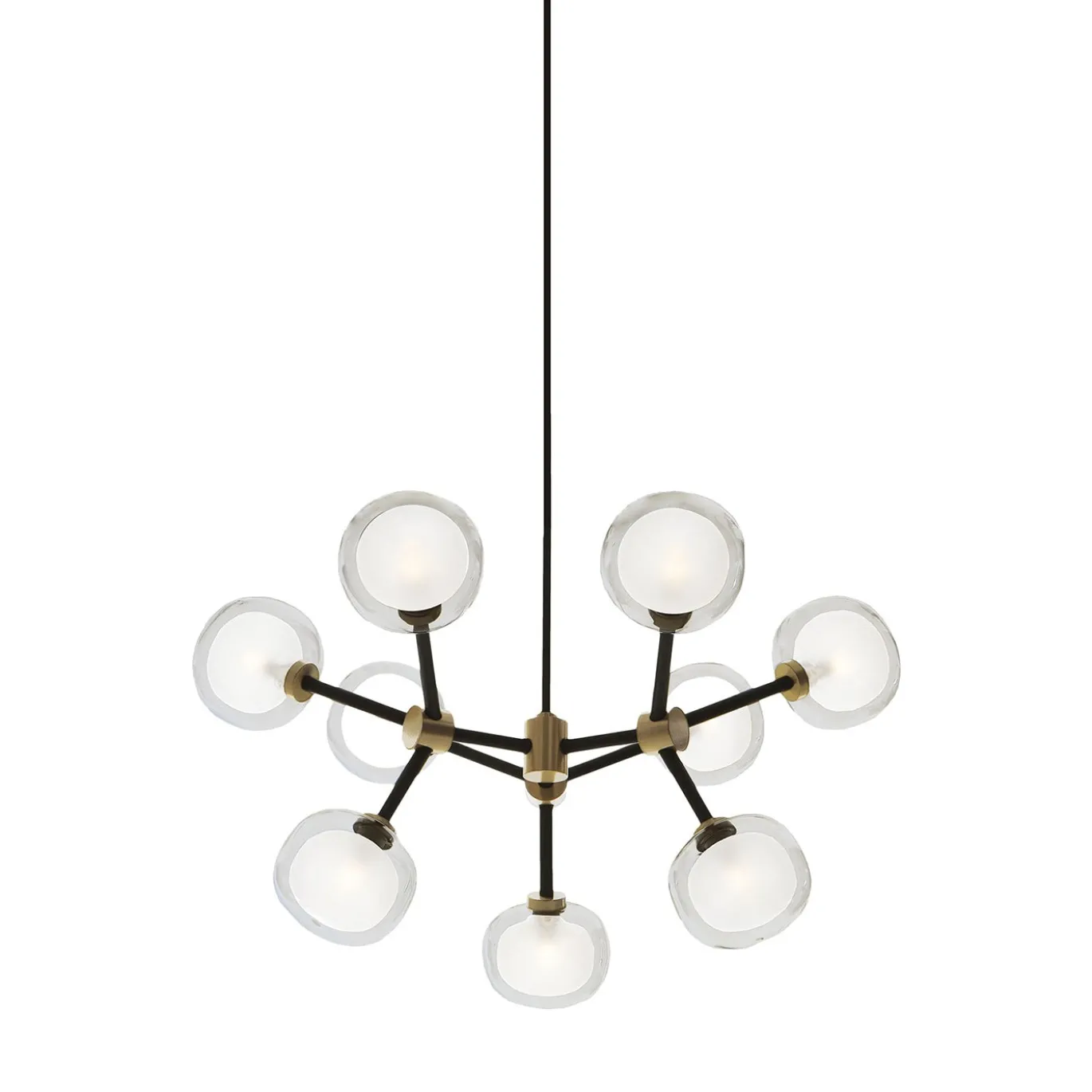 Lampadario Nabila a 9 luci in vetro trasparente di Corrado Dotti