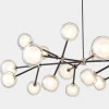 Lampadario Nabila in vetro trasparente con 48 luci