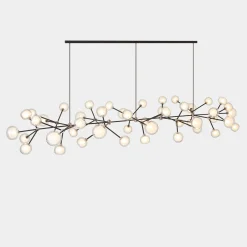 Lampadario Nabila in vetro trasparente con 48 luci