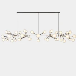 Lampadario Nabila in vetro trasparente con 48 luci