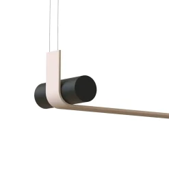 Lampadario Nastro Beige e Nero