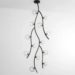 Lampadario Nature Sinuous in metallo nero